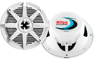 5 1/4" WEATHERPROOF 2 WAY MARINE FULL RANGE SPEAKER (BOSS AUDIO) 1 pr White